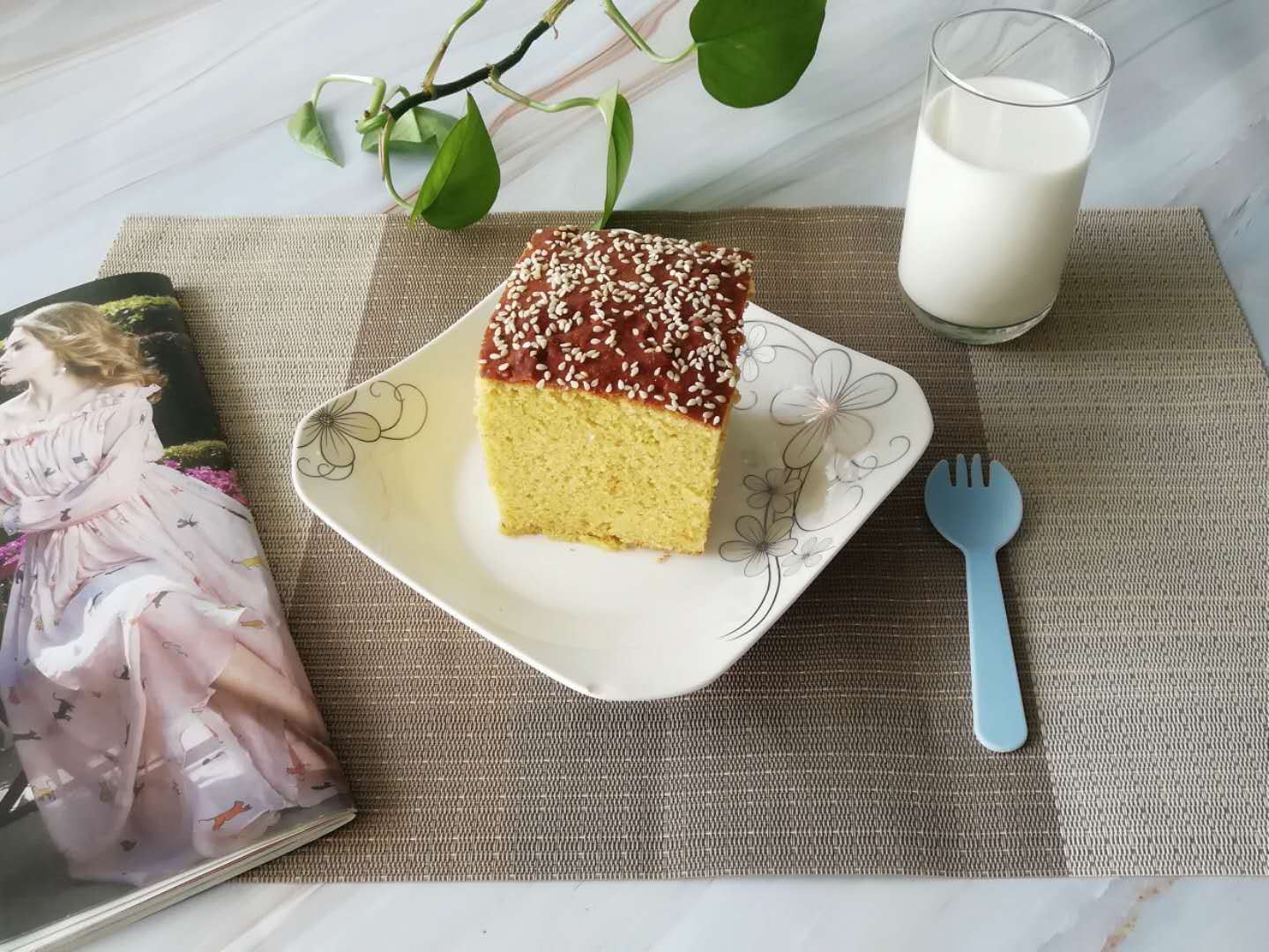 减脂主食：黄豆杂粮发糕，不和面不揉面，暄软香甜，营养又健康